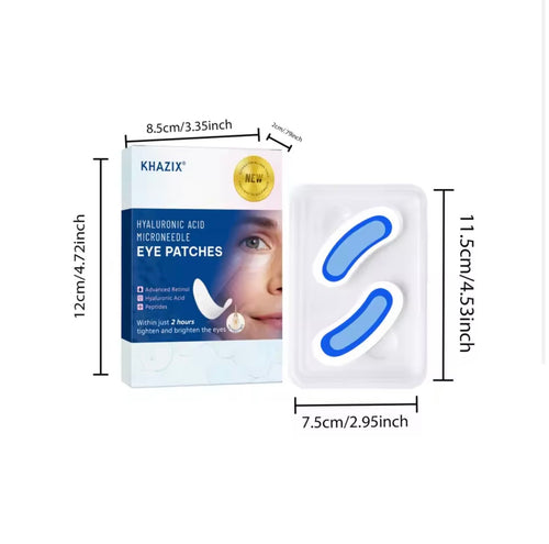 Retinol Microneedle Eye Patches with Hyaluronic Acid & Firming Peptides,for Forehead, Eye Area, Crow's Feet & Smile